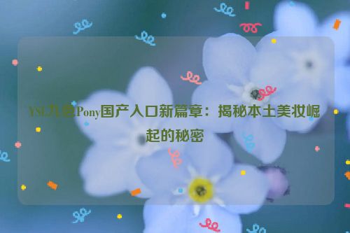 YSL九色Pony国产入口新篇章:揭秘本土美妆崛起的秘密 YSL九色Pony国产入口新篇章:揭秘本土美妆崛起的秘密