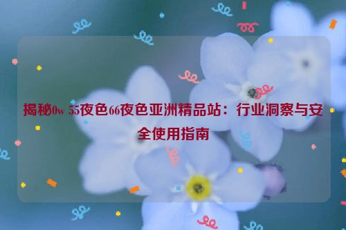 揭秘0w 55夜色66夜色亚洲精品站：行业洞察与安全使用指南