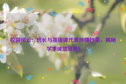 校园风云：班长与英语课代表涉嫌抄袭，揭秘学术诚信危机！