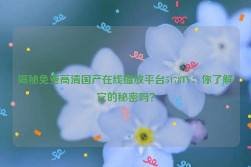 揭秘免费高清国产在线播放平台5178TV：你了解它的秘密吗？